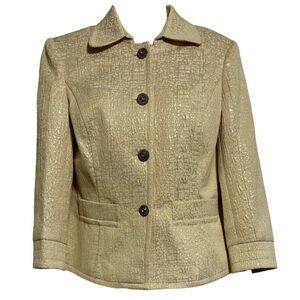 Peck & Peck Collection Blazer Women's Sz S Texture Single Breasted Formal Attire
